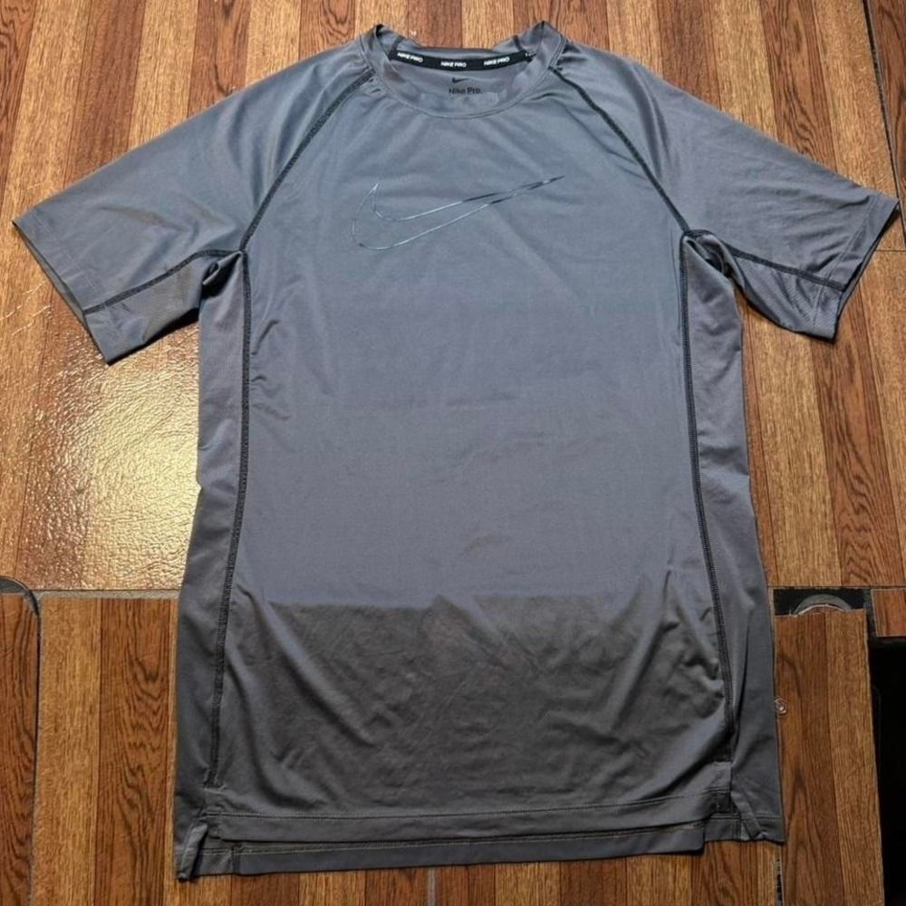 Nike Pro Grey Dri-Fit Tech Retro Sportswear Running Train Shirt Medium